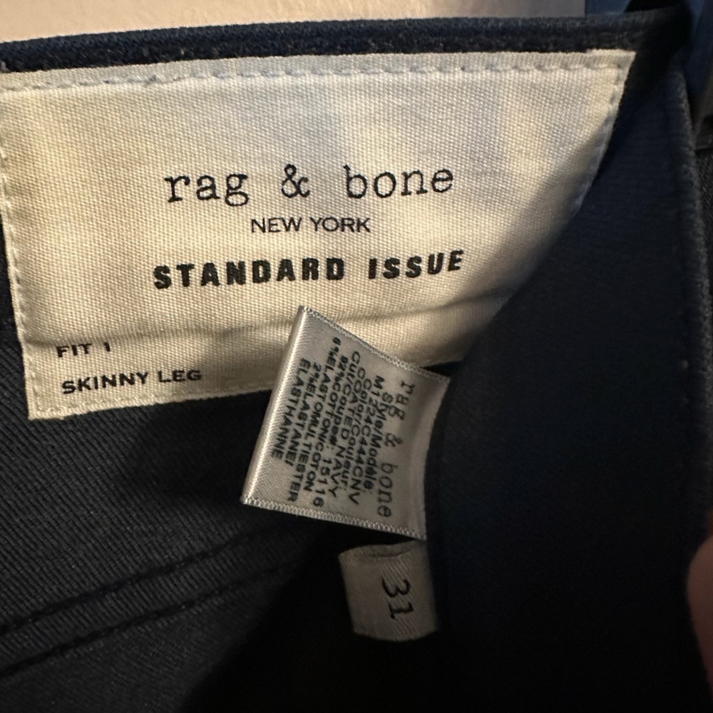 rag & bone Men's Navy Skinny Jeans - Picture 3 of 3